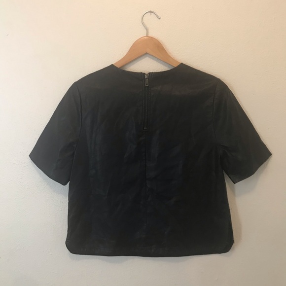 Forever 21 Black leather crop top - Picture 5 of 5